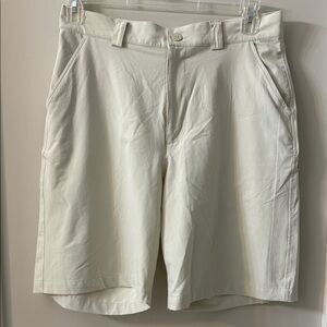 Under Armour Cream Flat Front Shorts for Smart-Casual Wear